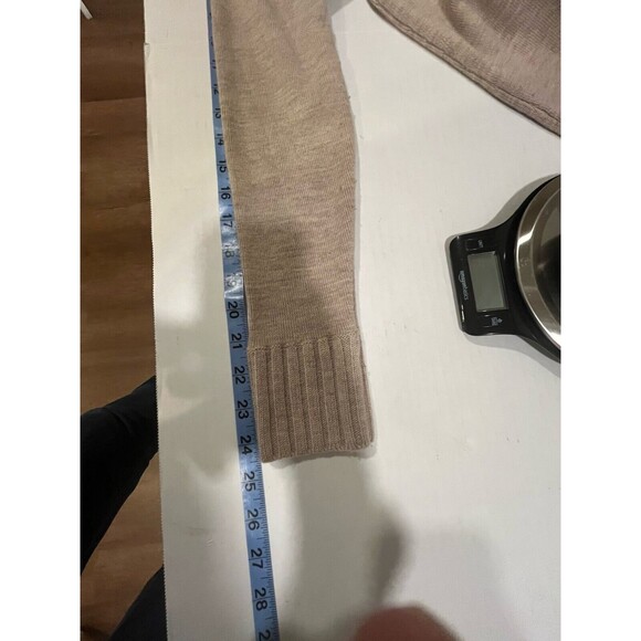 Fenn Wright Manson Sweater Womens Medium Tan 100% Merino Wool Cowl Neck Tunic - Picture 7 of 10